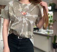 T-Shirt oversize Khaki Schmetterling Batik Niedersachsen - Soltau Vorschau