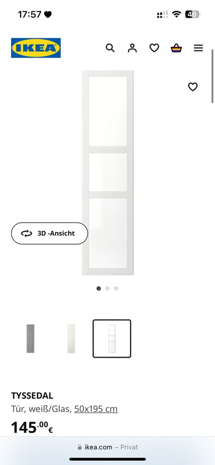 Ikea Pax Tyssedal Tür 195 cm hoch in Hengersberg