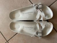 Edle Birkenstock Almere Sondermodell weiß Leder 42 schmal Frankfurt am Main - Bornheim Vorschau