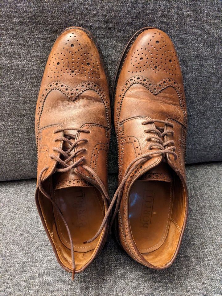 LEDERSCHUHE BROGUES GR 44 BORELLI BUSINESS BUDAPEST RAHMENGENÄHT in Worms