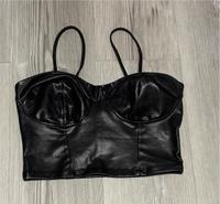 Crop Top, Kunstleder Optik, Gr S, Anthrazit Düsseldorf - Wersten Vorschau
