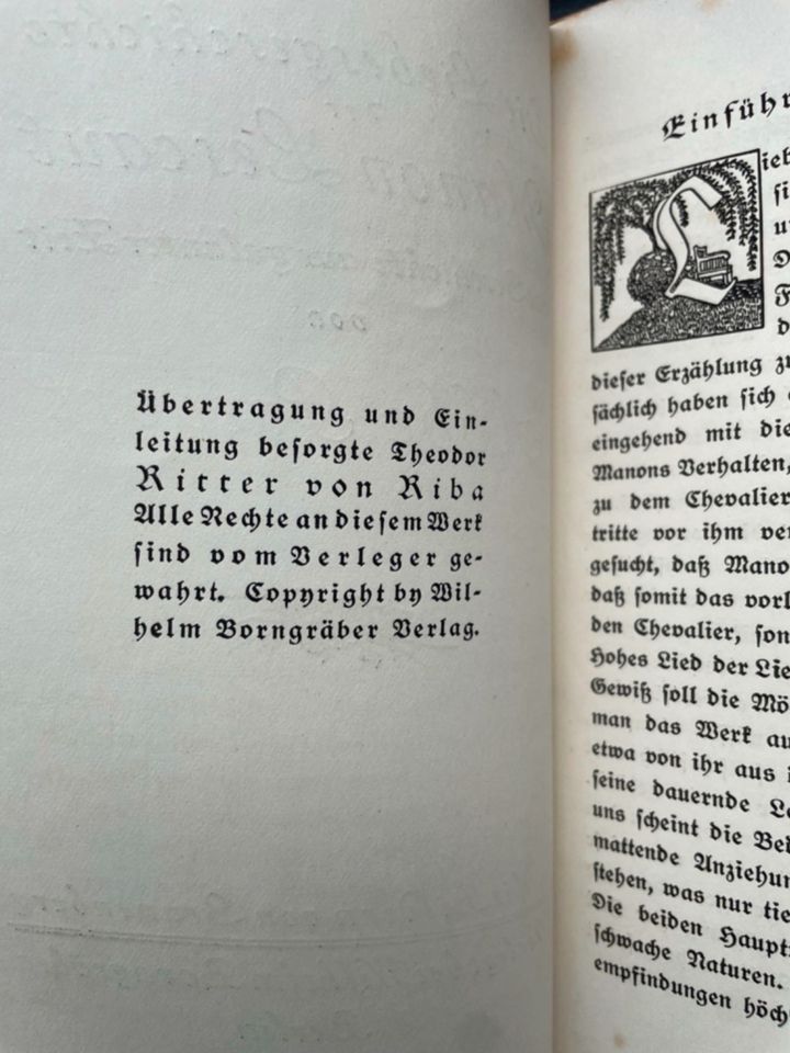 Erstausgabe: Prévost, Die Liebesgeschichte der Manon Lescout in Wiesbaden