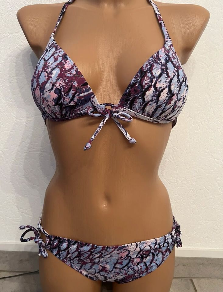 Lascana Bikini Set Push Up lila Neckholder 34 B Slip XS NEU in Rehlingen-Siersburg