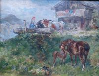 Gemälde Ölbild, Gustav Eggena 1850-1915 Auf der Alm Neustadt - Alte Neustadt Vorschau