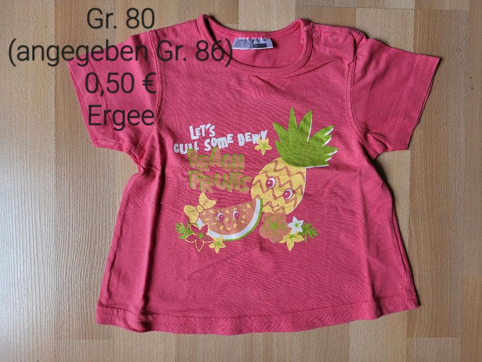 Mädchen T-Shirts Gr. 80 pink aus 1. Hand in Weilerswist