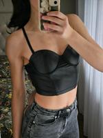Schwarzes Kunstleder Bustier Crop Top / Größe XS Essen - Altenessen Vorschau