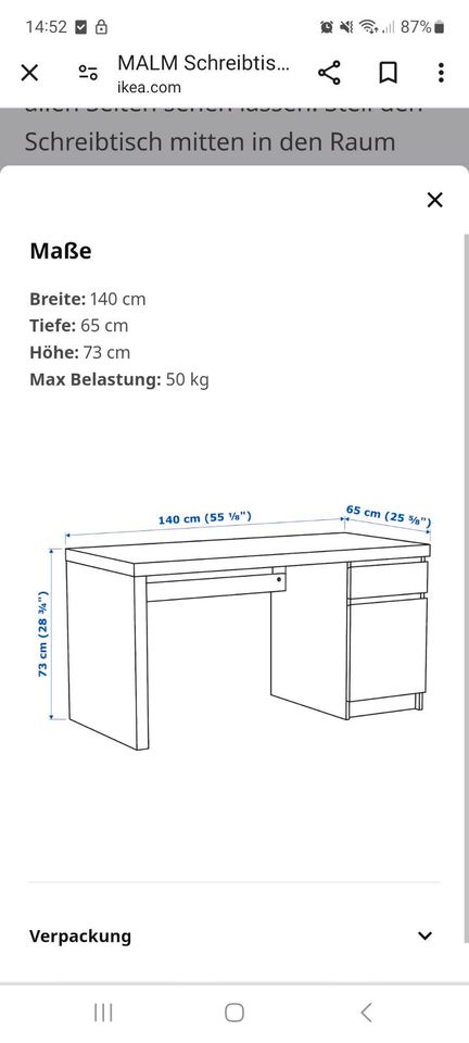 Ikea Schreibtisch zu verschenken in Zwingenberg