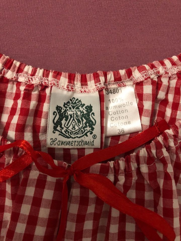 ♥️ Trachten Bluse Oktoberfest Hammerschmid S 36 rot weiß NEU ♥️ in Rheinberg