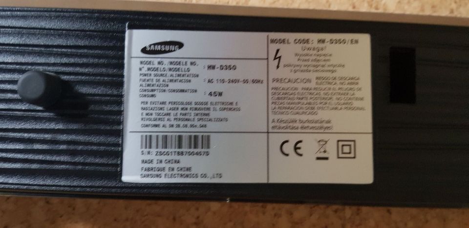 Soundbar Samsung HW-D 350 in Freudenberg (Oberpfalz)