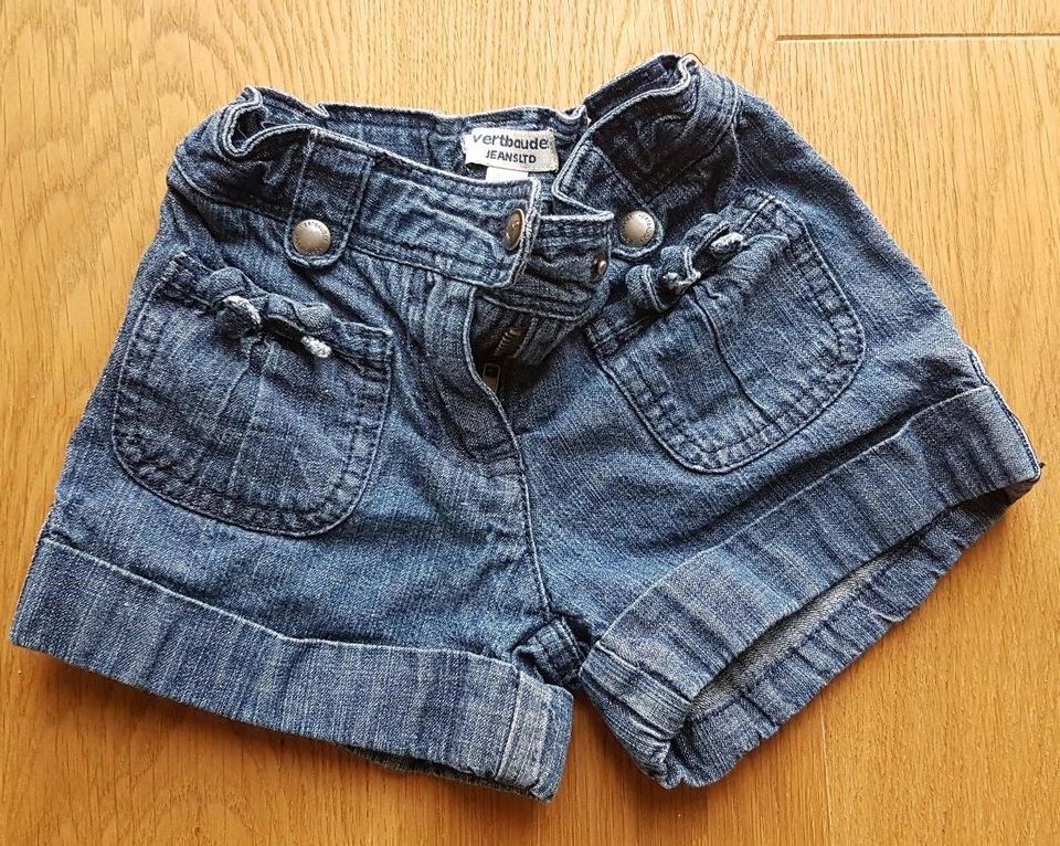 92 Jeans Shorts kurze Hose vertbaudet Schleifen in Dünfus