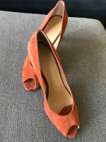 Peep Toe Pumps Wildleder rost orange Sandalette Made in Italy 41 Bonn - Poppelsdorf Vorschau