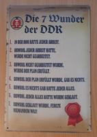 Blechschild Die 7 Wunder der DDR, Ostdeutschland, Schild 30x20 cm Nordwestmecklenburg - Landkreis - Gadebusch Vorschau