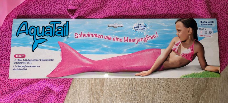 Meerjungfrau Schwimmflosse AquaTail Schuhgröße 31 bis 37 in Alsbach