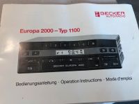 Becker Europa 2000 BE 1100 Bedienungsanleitung Autoradio Sachsen - Treuen Vorschau