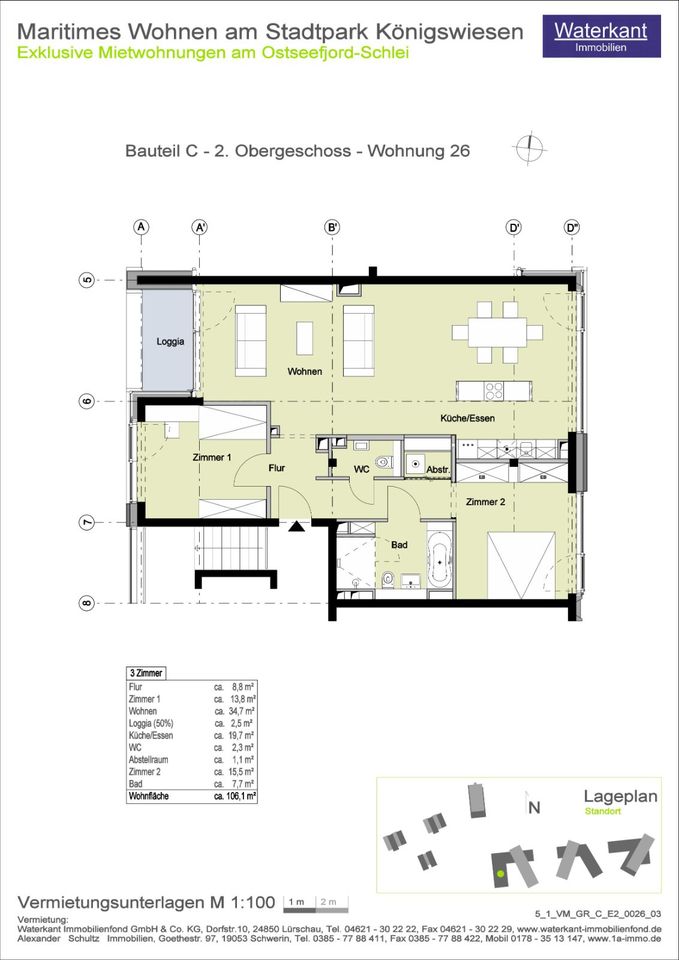 08-026 Neubauwohnung direkt am Stadtpark von Schleswig in Schleswig