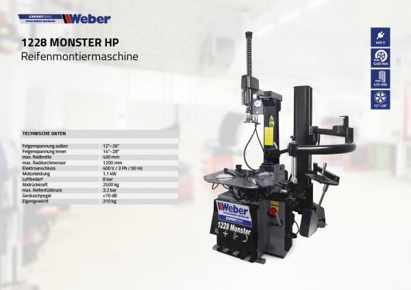 Reifen Montiermaschine Weber 1228-MonsterHP NEU Versand kostenlos in Wenden