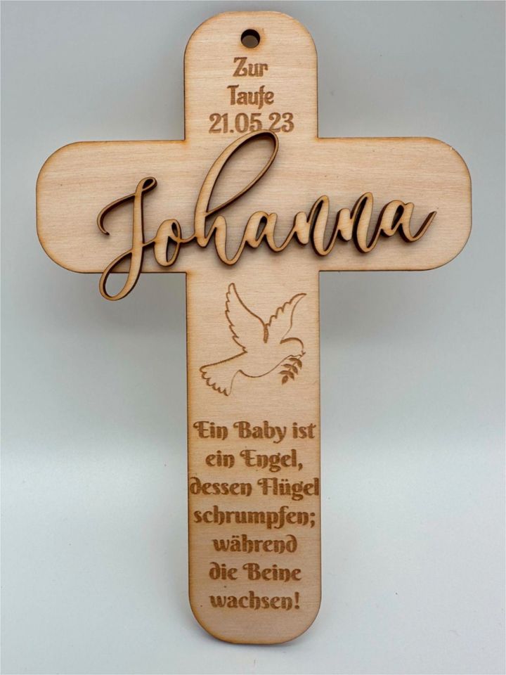 Taufkreuz, personalisiertes Geschenk zur Taufe, Taufgeschenk in Schwarzenfeld