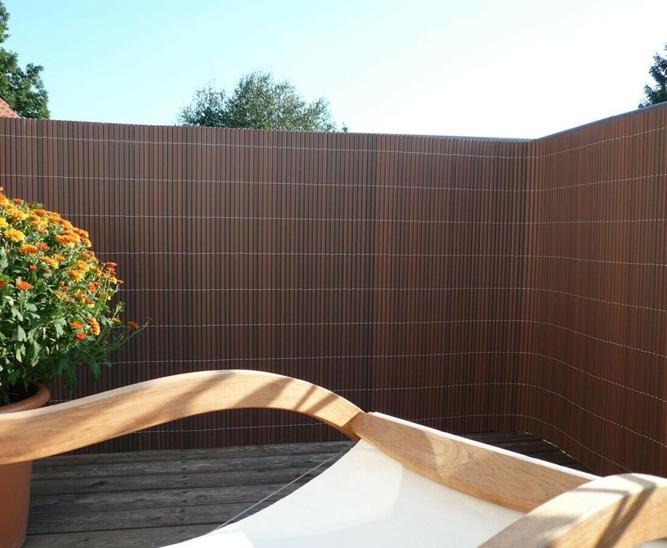 Kunststoff Sichtschutz für Balkon 90x300cm nussbaum #11594 in Jettenbach