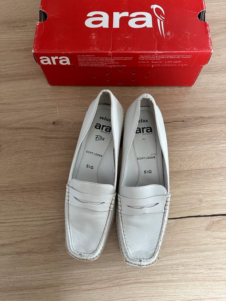 Ara Absatzschuhe Mokassin Pumps weiß Leder Schuhe Ara Absatz 38,5 in Ammerbuch