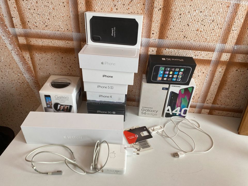 iPhone Samsung Verpackung Galaxy S6 3GS 4 5S Apple Watch Netzteil in Baunatal