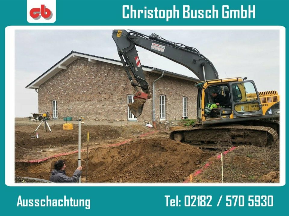Erdbau / Baugrube / Erdarbeiten / Baggerarbeiten / Ausschachtung in Korschenbroich