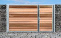 Einfahrtstor 300 x 180cm 2-flügelig Asymmetrisch Verzinkt + Holz Nordrhein-Westfalen - Hamminkeln Vorschau