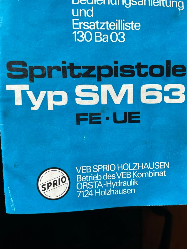 Spritzpistole Sprio SM 63 mit Koffer, Manometer und Zubehör in Hilgermissen