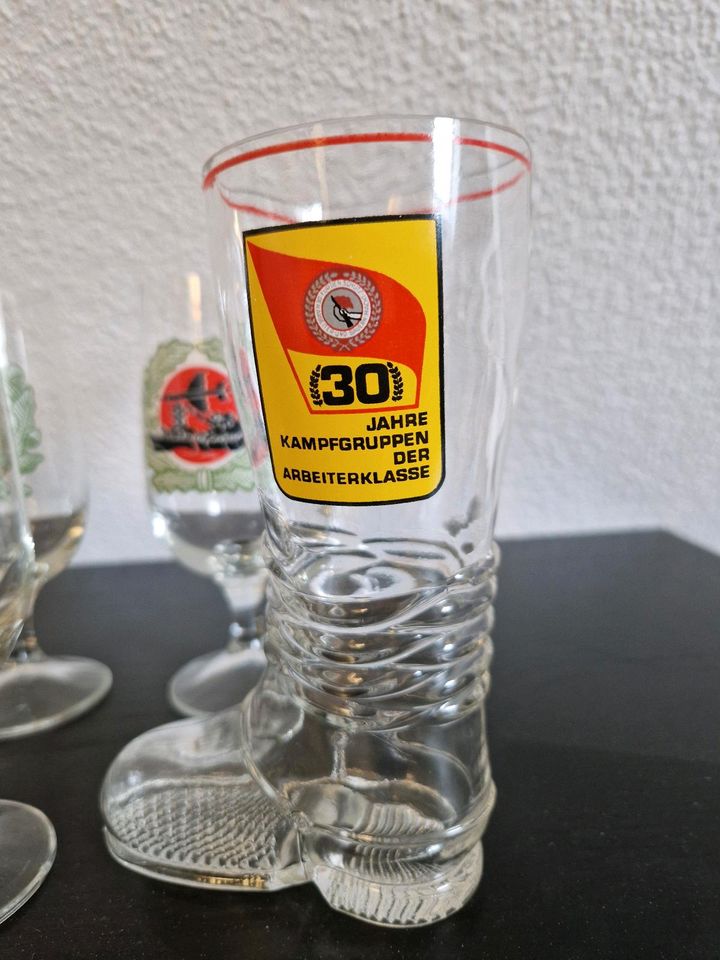 DDR NVA, Kampfgruppen - Bierglaskonvolut in Bad Liebenstein