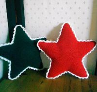Stern Kissen rot grün gehäkelt Weihnachten Weihnachtsdeko Bayern - Sonnefeld Vorschau
