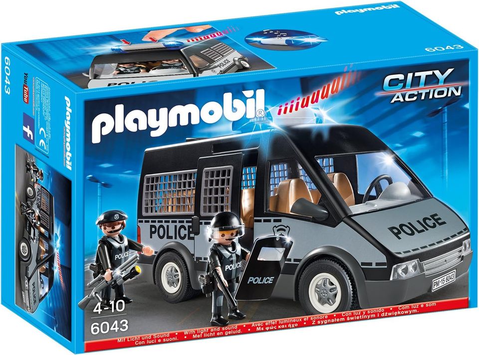 Playmobil 6043 Polizei Mannschaftswagen mit Licht, Sound Neu OVP in Berlin