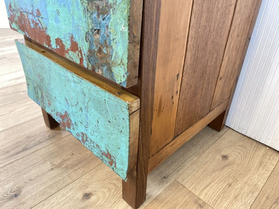 Boatwood by WMK # Hochwertige Schubladenkommode aus altem Bootsholz, ein handgefertigtes Unikat aus massivem Teakholz # Schrank Kommode Wäschekommode Board Flurkommode Teak Upcycling in Berlin