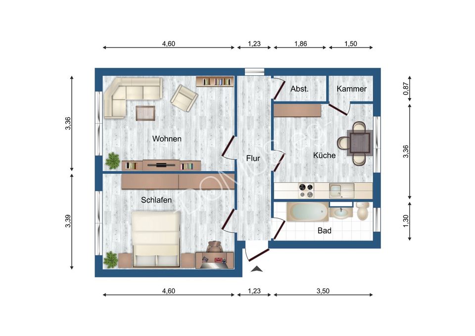 Galenbeck Renovierte 2 Zimmer Wohnung. in Schwichtenberg