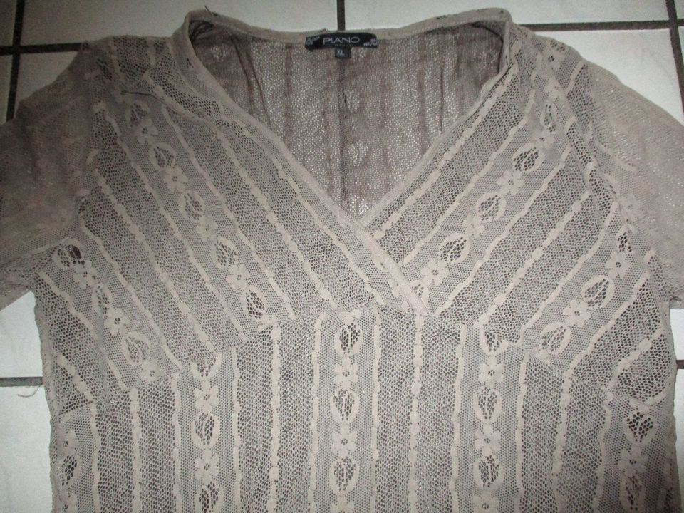 PIANO toller moderner Pullover Langarm Shirt Gr M/L cappucino bra in Bramsche