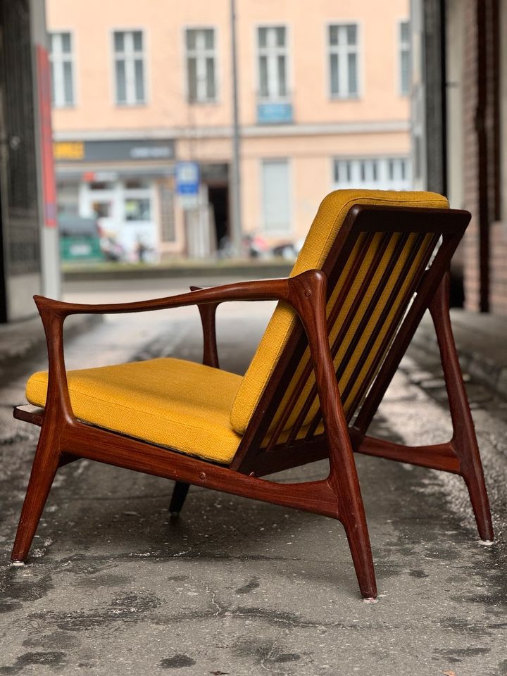 ◤ Arne Hovmand Olsen Sessel neu gepolstert und bezogen Teak Teakholz mid Century Stuhl easychair Lounge chair Vintage Retro danish Design 60iger 60er 70er in Berlin