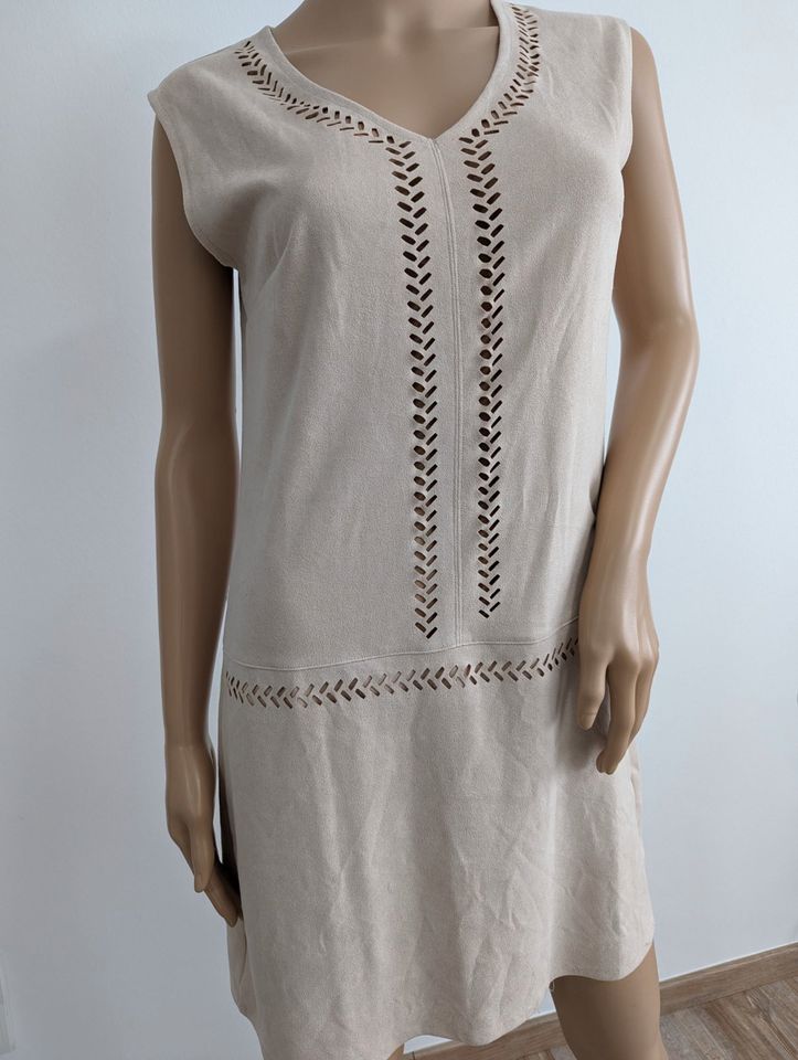 Kleid Laura Scott Minikleid beige Indianer Sommer 36 S Wildleder in Solingen