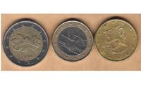 Finnland 2 Euro 2006, 1 Euro 2002, 50 Cent 2000. Umlaufmünzen. Niedersachsen - Laatzen Vorschau