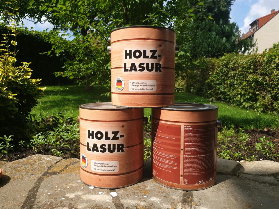 HolzLasur 3lt Teak 3 töpfe Allrs zusammen in Bremen