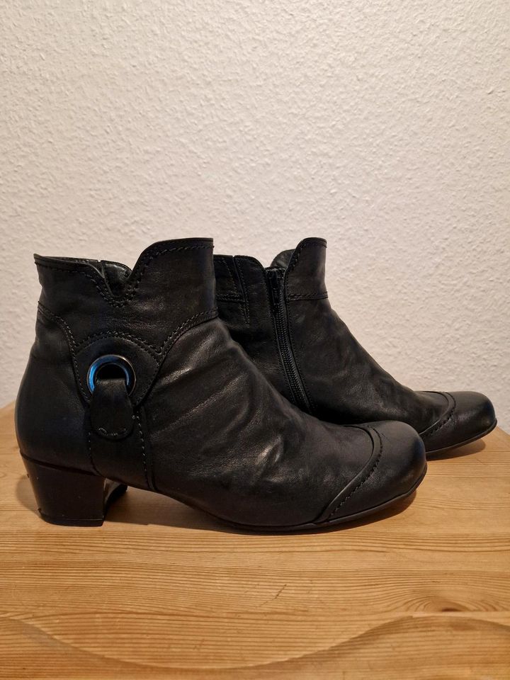 Damen Stiefeletten Garbor, Leder, Gr. 7,5, schwarz in Mönchengladbach