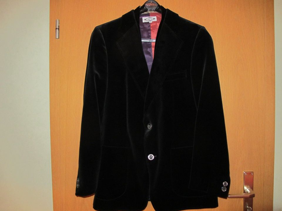 Herren Blazer / Sakko mit Weste, schwarzer Samt, Gr. 27 bzw. 48 in Ehingen (Donau)