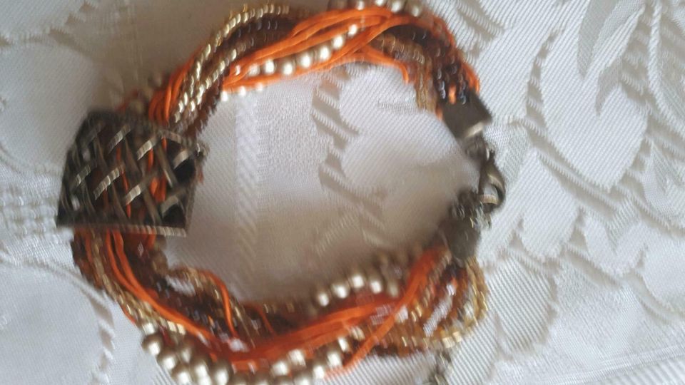 Kette und Armband in Orange schwarz in Wermsdorf