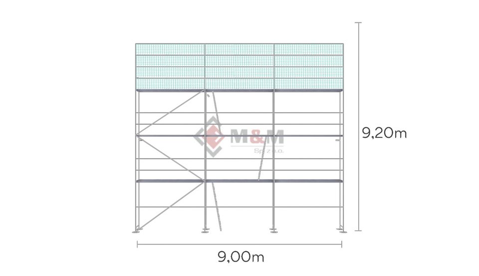 Dachfanggerüst 82,8 qm , Gerüst mit Seitenschutznetz 9x9,20m in Schwäbisch Hall