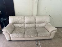 Couch Sofa Leder beige Nordrhein-Westfalen - Leverkusen Vorschau