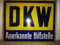 Altes Emailschild DKW Anerkannte Hilfsstelle Dresden - Blasewitz Vorschau