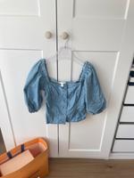 H&M Jeans Bluse M Puffärmel Oberteil Top blau Denim Shirt Hemd Bayern - Aichach Vorschau