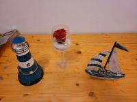 Deko Leuchtturm, Segelschiff und Glas mit Rose Bayern - Cham Vorschau