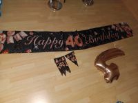 Banner, Wimpelkette Deko rosa schwarz  40.Geburtstag Frau Mädels Bayern - Ebelsbach Vorschau