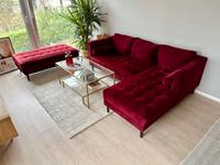 Ecksofa / Couch - Samt, Rot + Hocker - wie Neu Bayern - Mainburg Vorschau