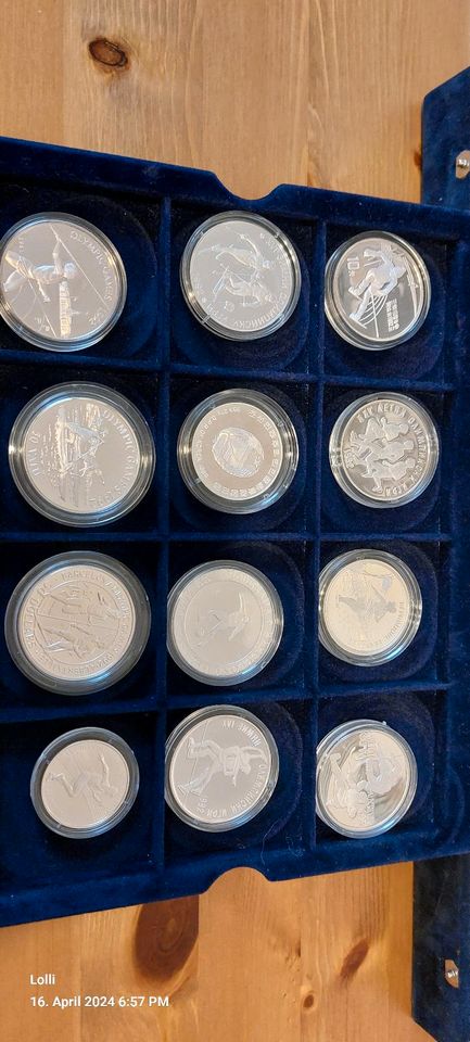 Silbermünzen olympische Spiele 1992 in Düsseldorf