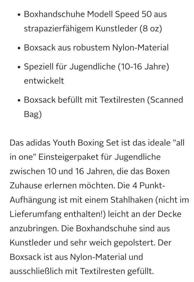 Boxsack neu kaum genutzt in Stegaurach