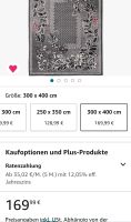 Klassisch Teppich Grau 300 x 400 cm Blumen Muster Kurzflor Monaco Saarland - Ottweiler Vorschau